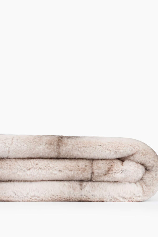 Textura Manta pelo suave bicolorida 120 x 180 cm. cru