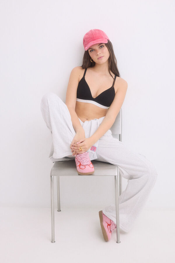 HI&BYE Suti&atilde; triangular enchimento fixo preto preto