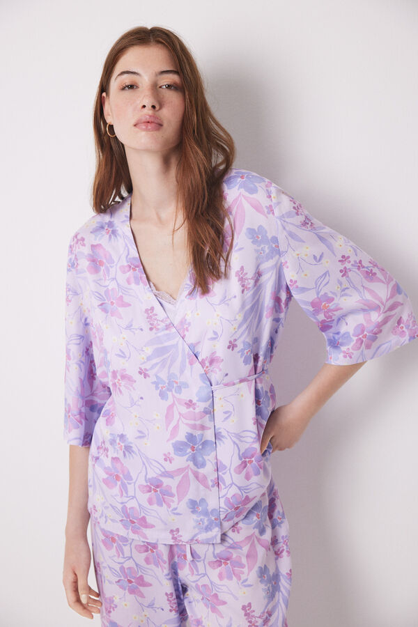 Women'secret Conjunto de pijama lil&aacute;s de 3 pe&ccedil;as rosa