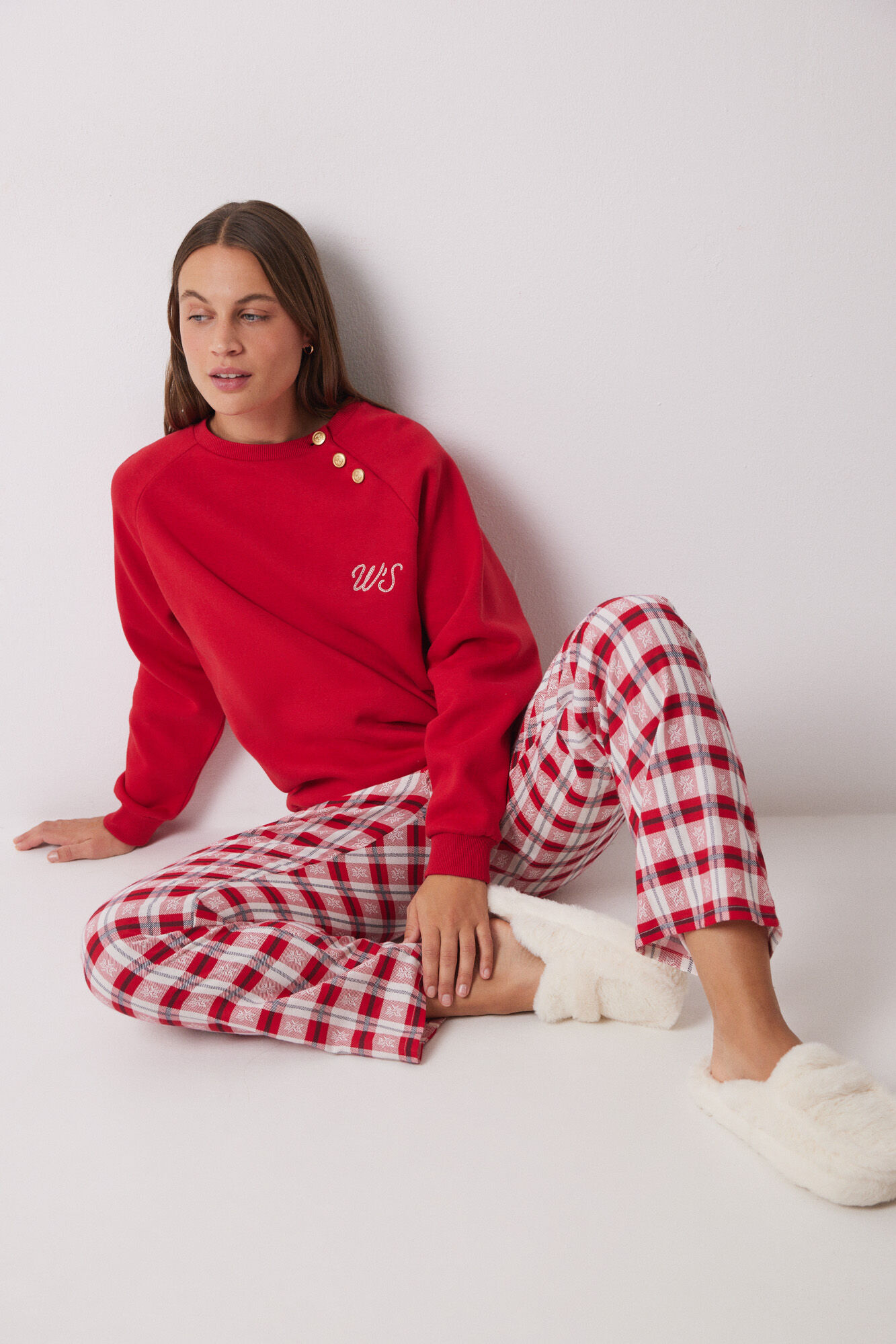 Women'secret Sudadera felpa algod&oacute;n roja