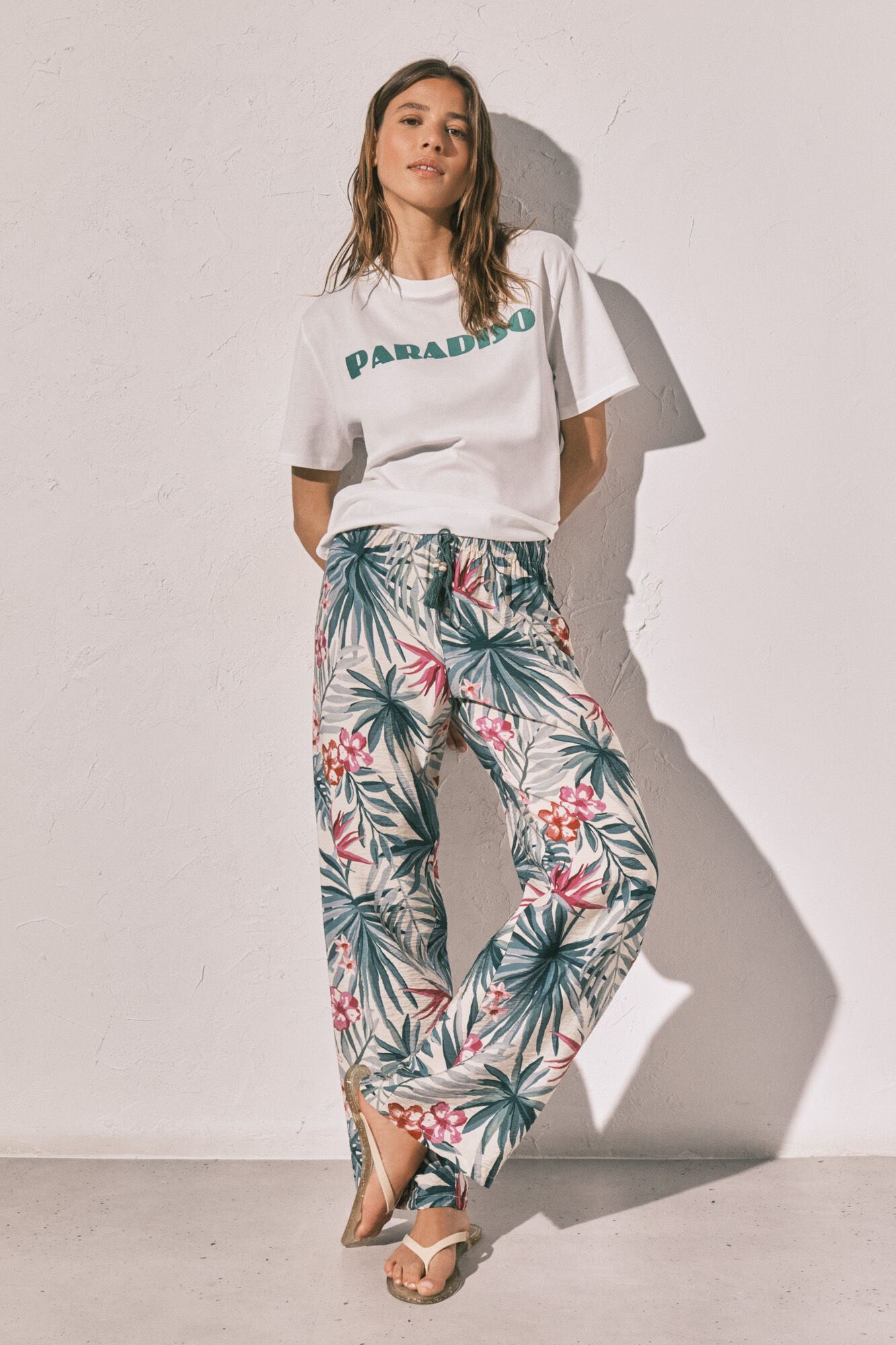 Women'secret Cal&ccedil;a comprida estampada verde