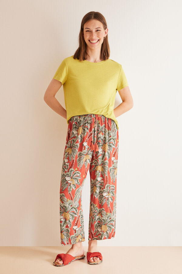 Women'secret Camisola kaki manga curta bege