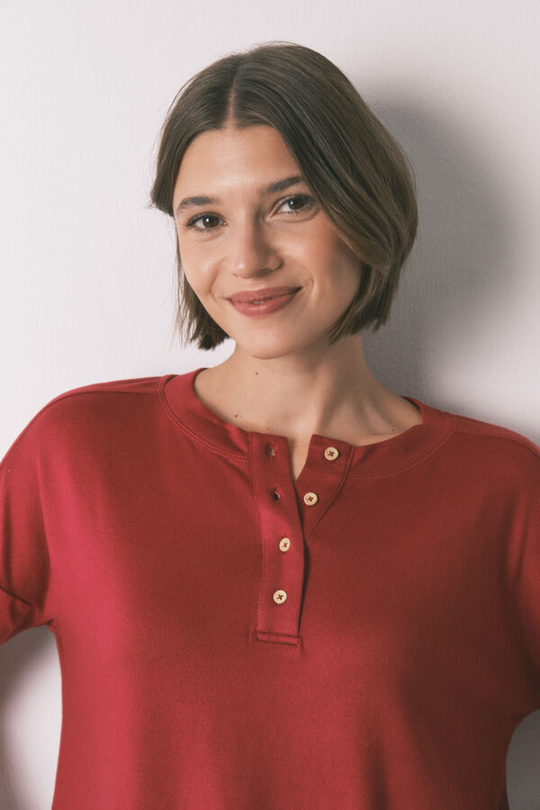 Women'secret Camiseta manga larga punto ante rojo rojo