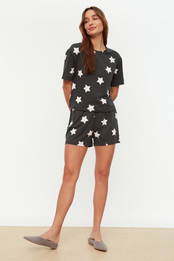 Trendyol Pijama de algod&oacute;n estampado galaxia estampado