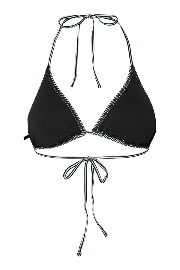 Pieces Top de biqu&iacute;ni riscas preto