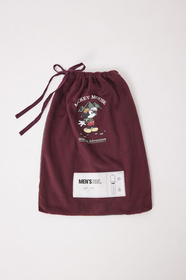 Women'secret Pijama longo de polar masculino "Mickey Mouse" vermelho