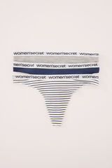 Women'secret Pack 3 tangas algod&oacute;n mix prints logo azul