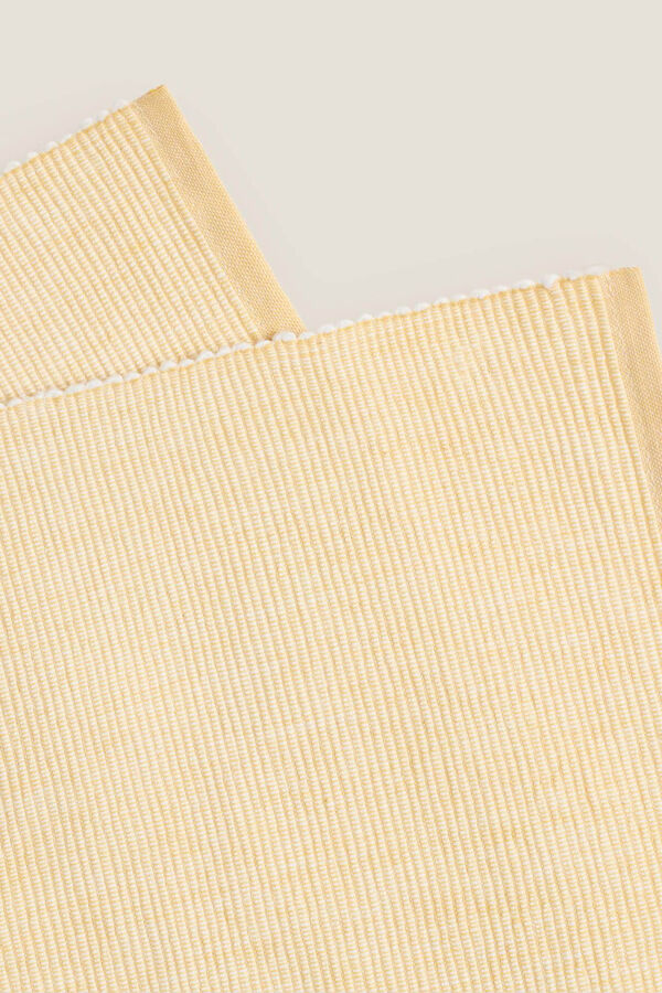 Textura Set 2 manteles individuales flecos algod&oacute;n 35x45cm. amarillo