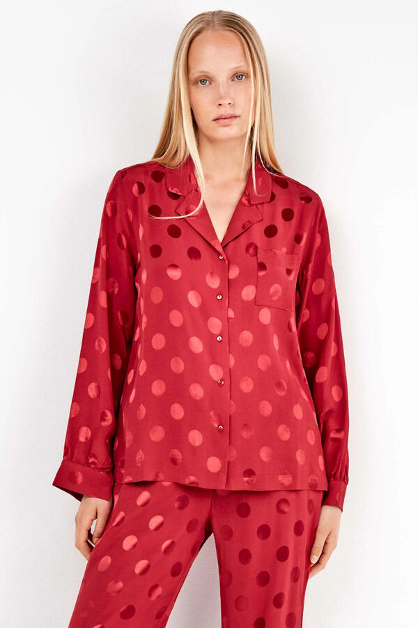 Gisela Pijama camisero topitos estampado