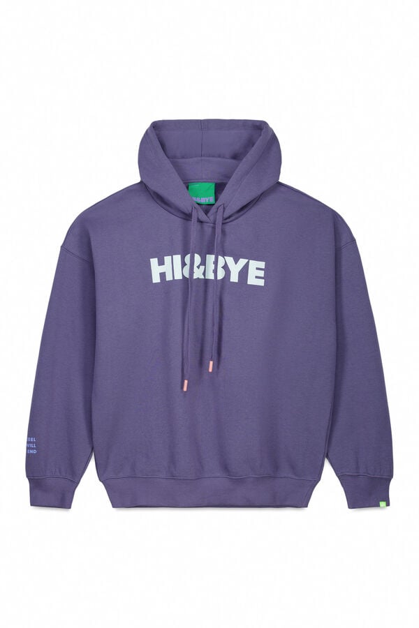 HI&BYE Sudadera capucha felpa azul  azul