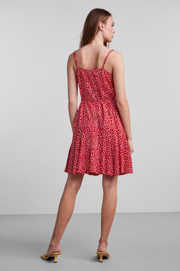 Pieces Vestido corto de tirantes rojo