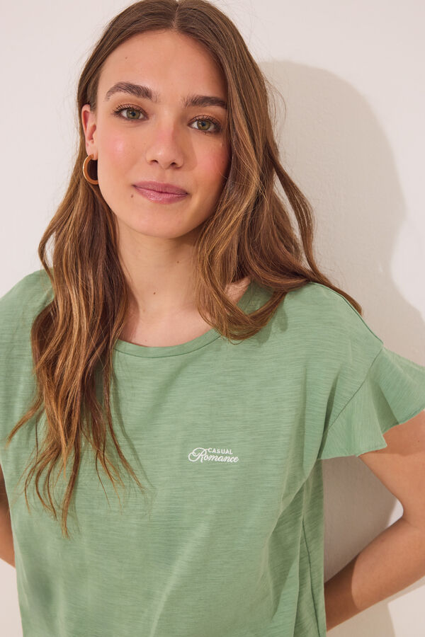 Women'secret Pijama corto 100% algodón verde verde