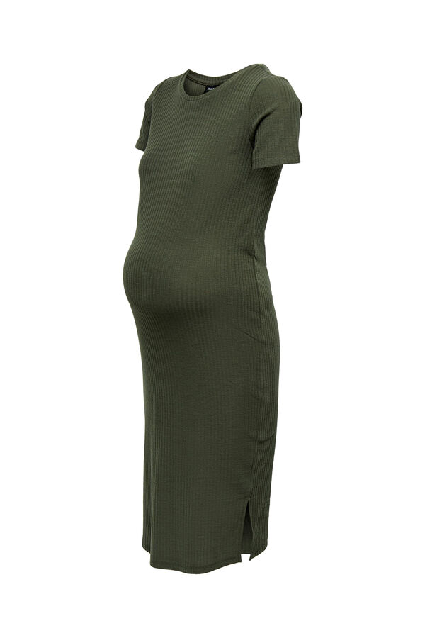 Only Maternity Vestido midi manga curta maternity verde