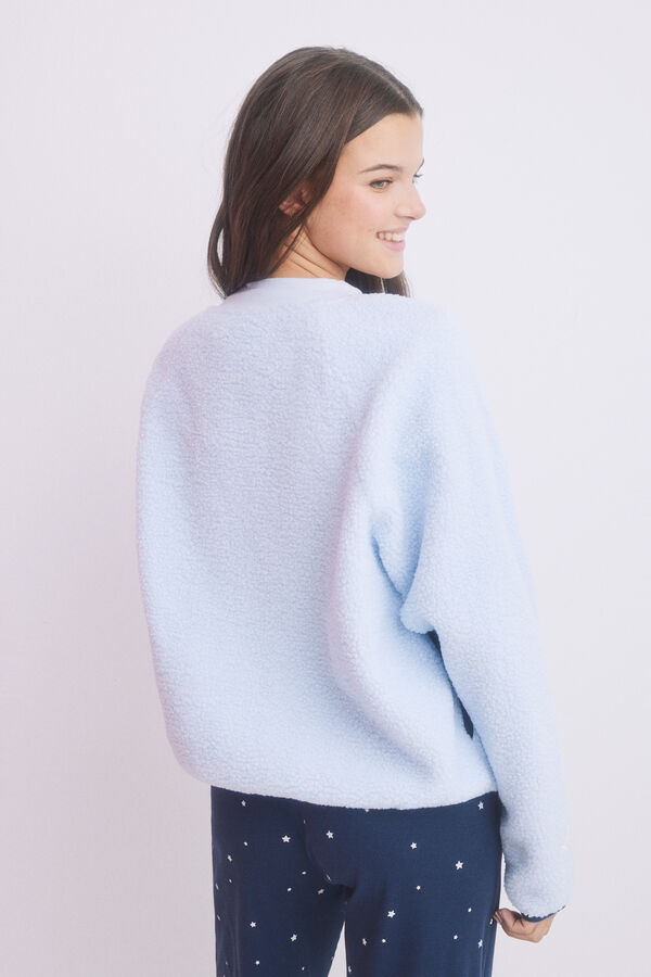 HI&BYE borrego bomber Sweatshirt azul