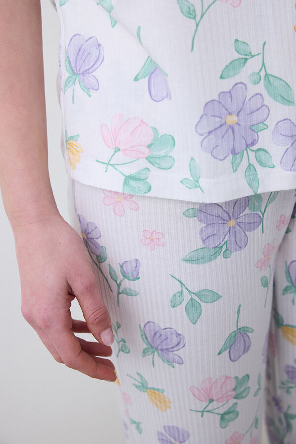 Penti Conjunto de pijama camiseiro longo floral estampado