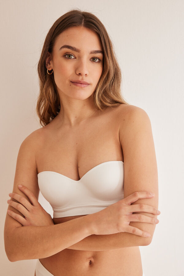 Women'secret Soutien sem costuras brancas bege