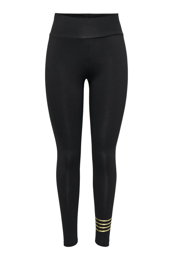 Only Play Leggins detalle dorado negro