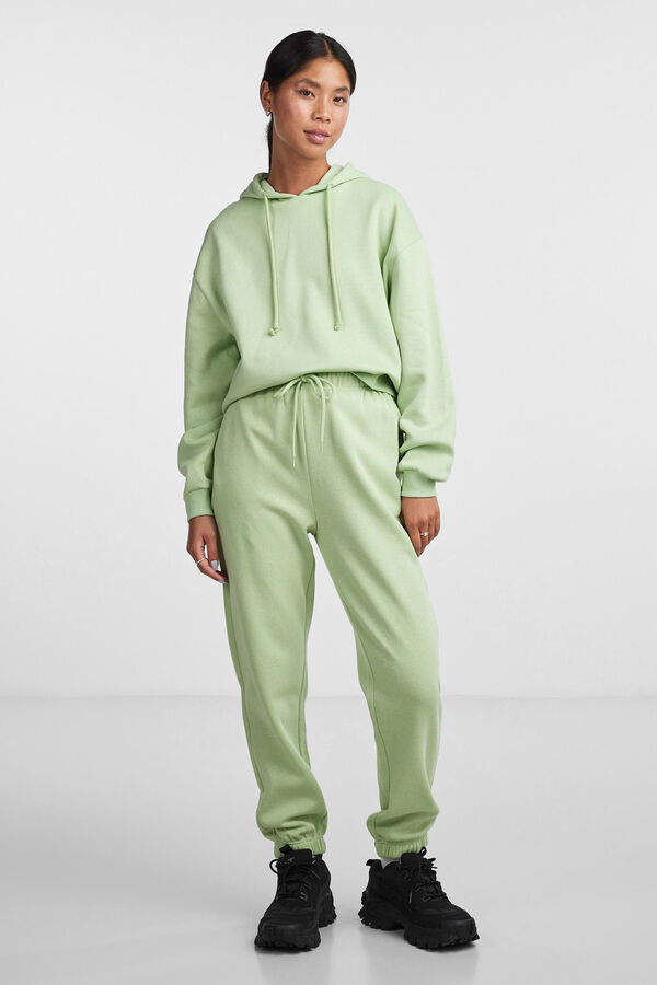 Pieces Pantal&oacute;n largo jogger felpa verde