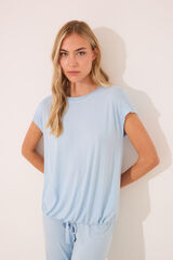 Women'secret Pijama Capri de viscose com glitter azul azul