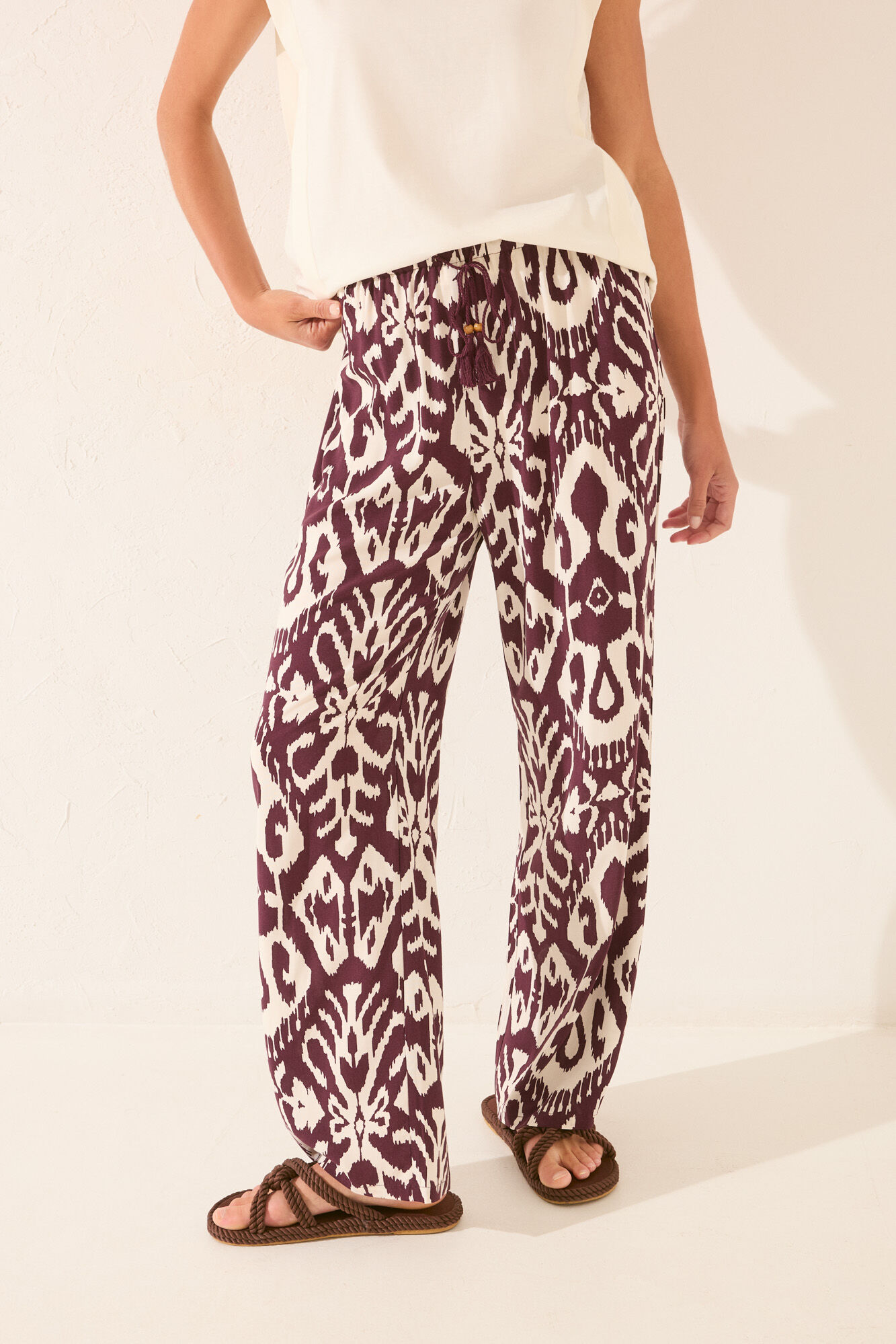 Women'secret Pantal&oacute;n largo viscosa estampado flores