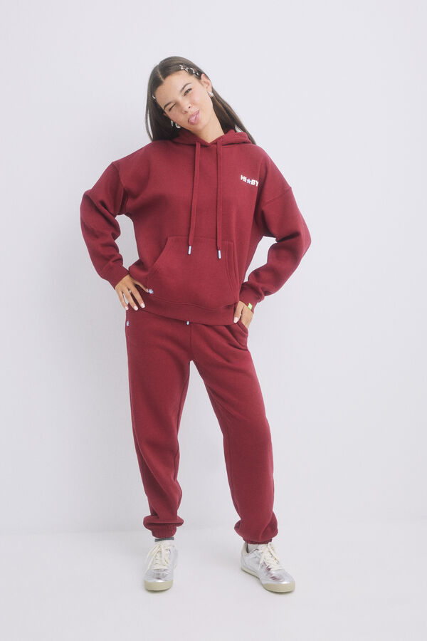 HI&BYE Pantal&oacute;n jogger felpa rojo rojo