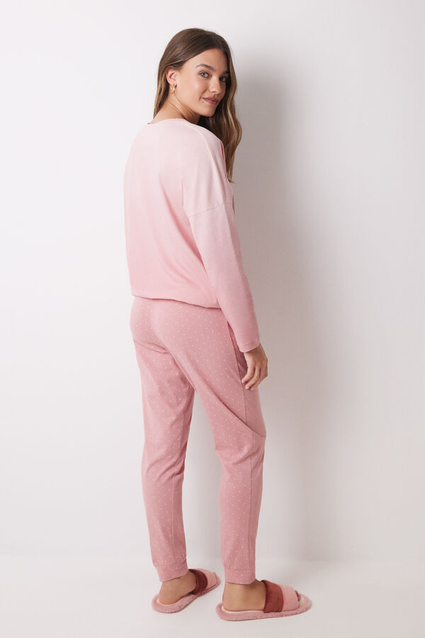 Women'secret Pijama largo 100% algod&oacute;n Mafalda rosa rosa