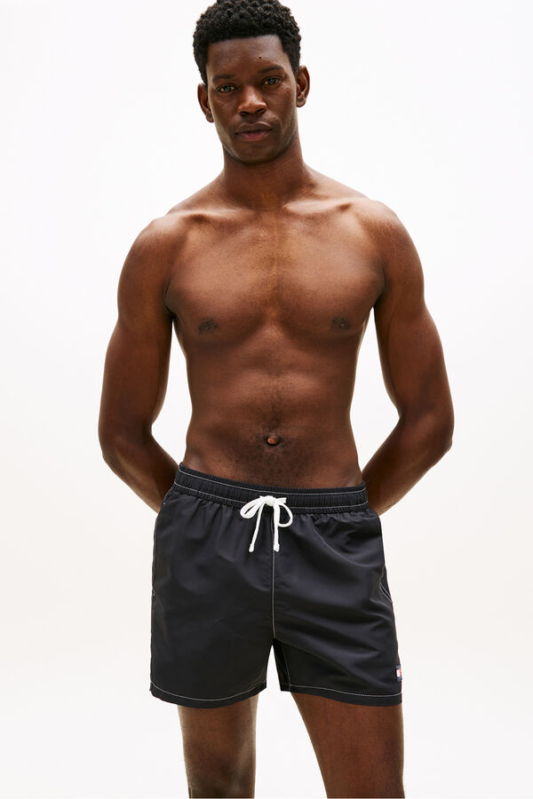 Tommy Hilfiger Ba&ntilde;ador hombre con bandera bordada negro