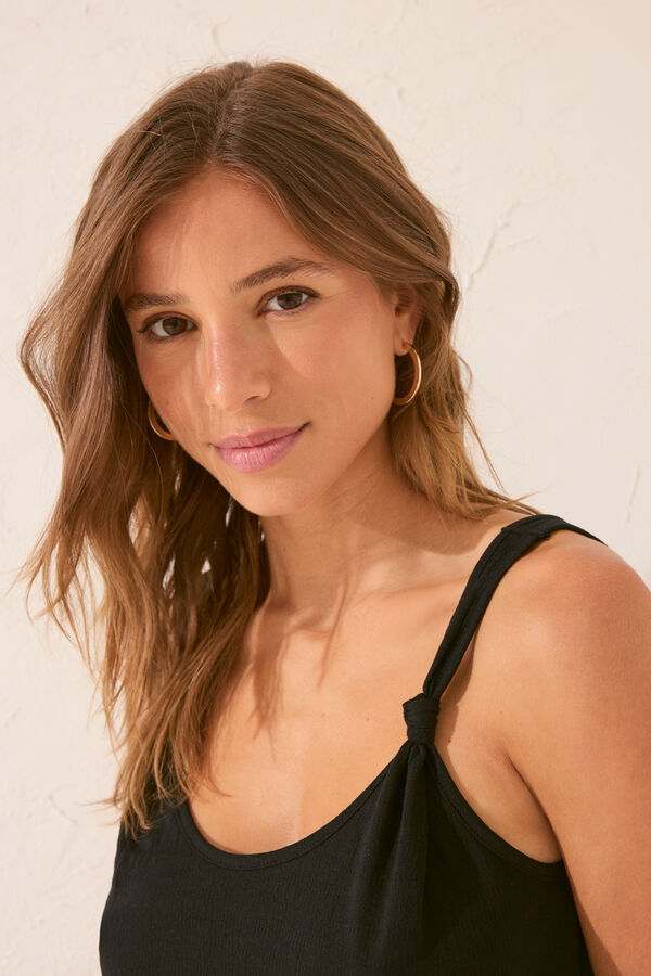 Women'secret T-shirt alças de viscose preto