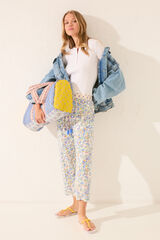 Women'secret Pantalón Capri viscosa flores multicolor estampado