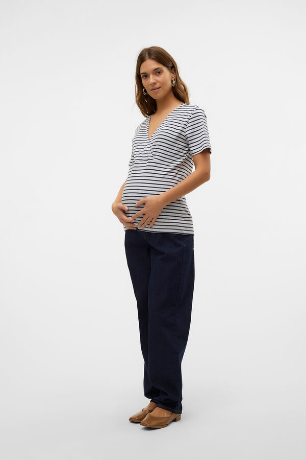 Mamalicious Top de punto maternity lactancia gris