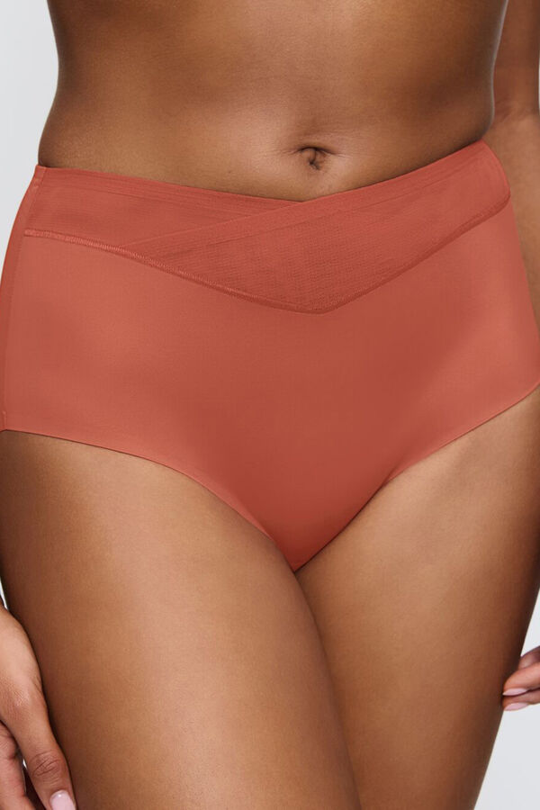 Triumph Calcinha maxi cintura alta com abertura nas pernas vermelho