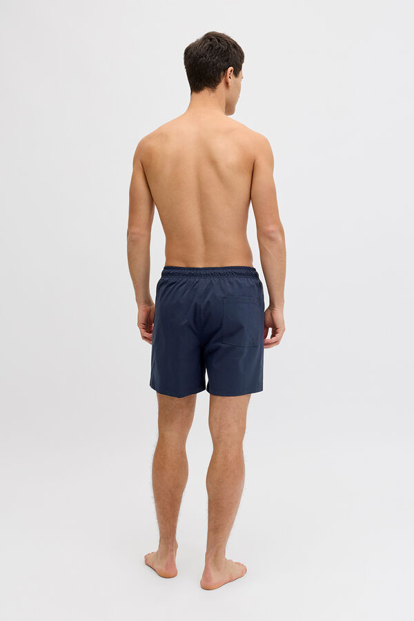 Jack & Jones Ba&ntilde;ador b&aacute;sico liso logo bordado azul
