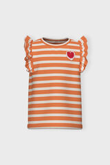 Name it Camiseta ni&ntilde;a sin mangas de rayas naranja