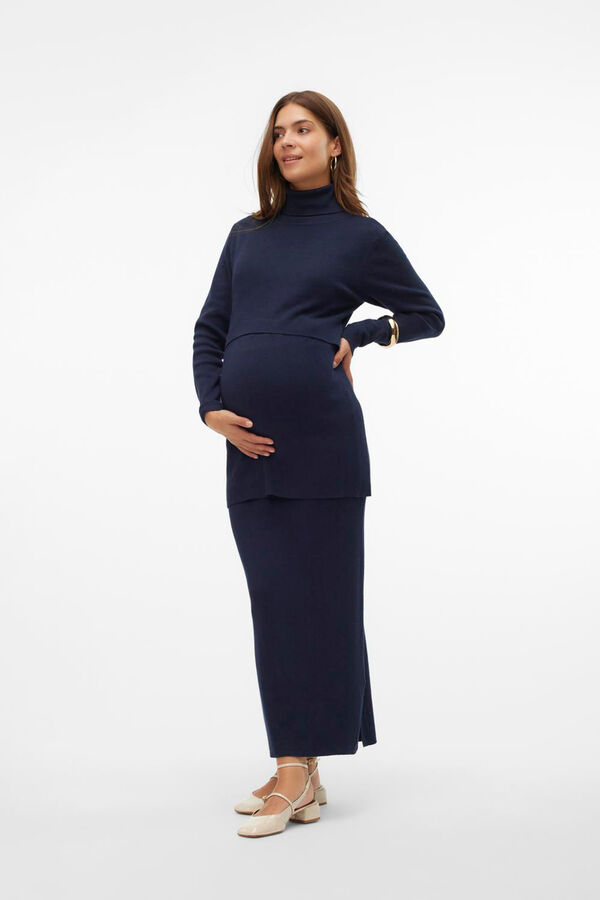 Mamalicious Jersey de punto maternity y lactancia  azul