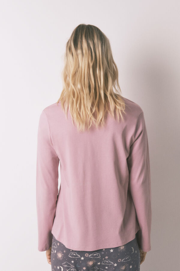 Women'secret Camiseta manga larga 100% algod&oacute;n rosa rosa