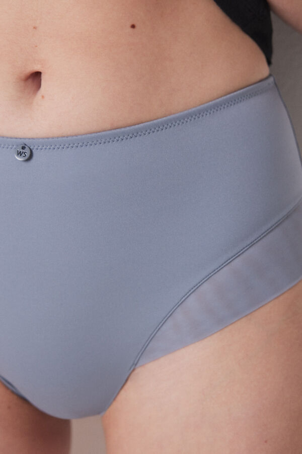 Women'secret Braga alta cl&aacute;sica microfibra azul gris