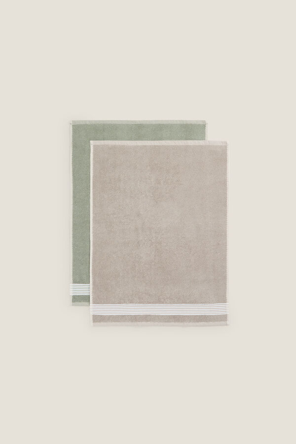 Textura Conjunto 2 panos friso algod&atilde;o estampado