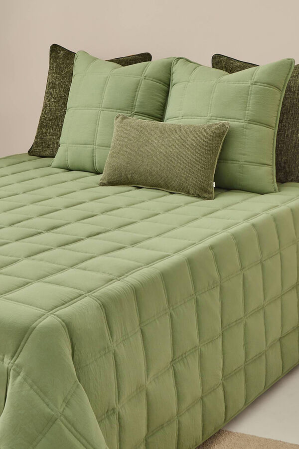 Textura Colcha de microfibra kaki