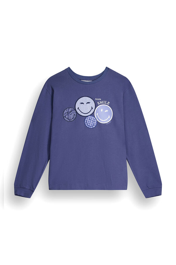 Women'secret Sweatshirt 100% algod&atilde;o azul SmileyWorld &reg; azul