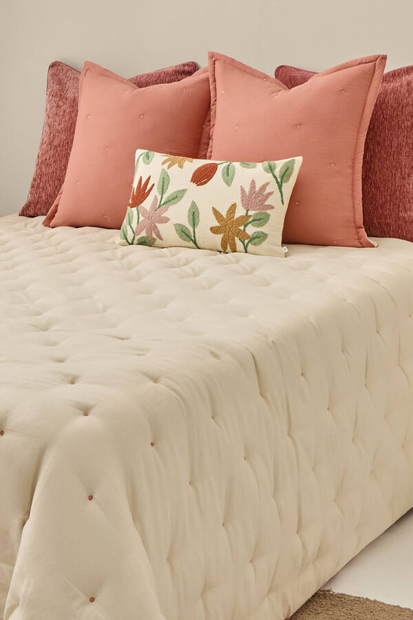 Textura Edred&oacute;n liso reversible puntos rosa