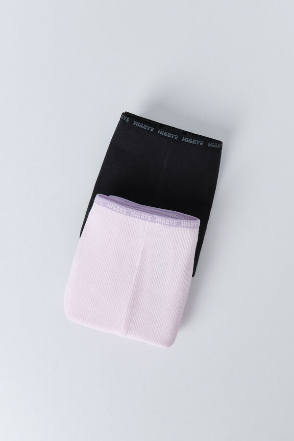 HI&BYE Pacote de 2 cuecas boxer pretas e rosa preto