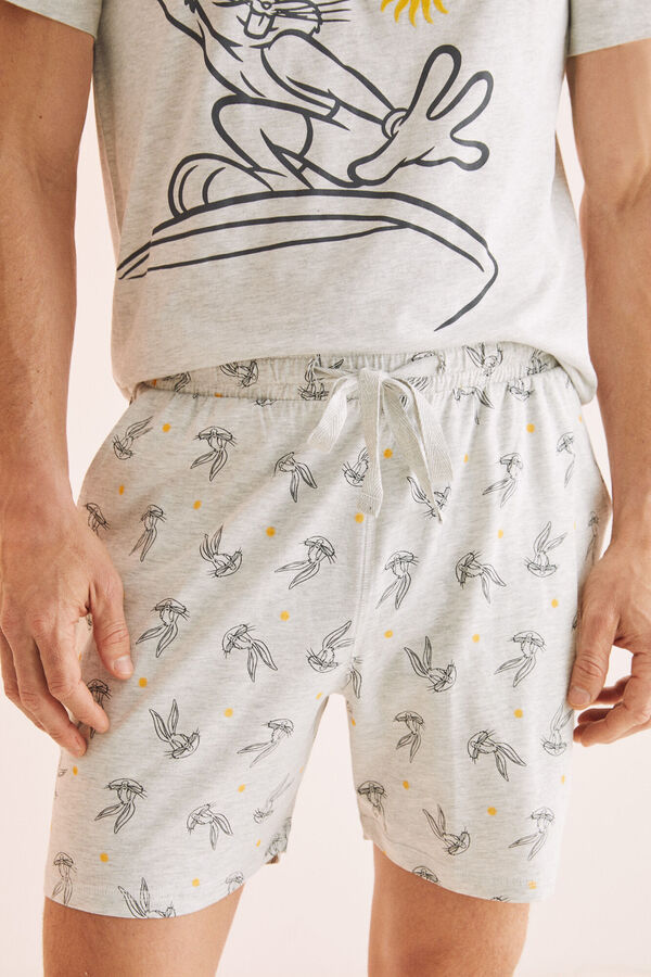 Womensecret Pijama corto hombre 100% algodón Bugs Bunny gris