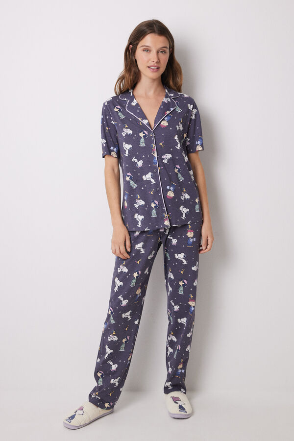 Women'secret Pijama camisero 100% algod&oacute;n Snoopy  estampado