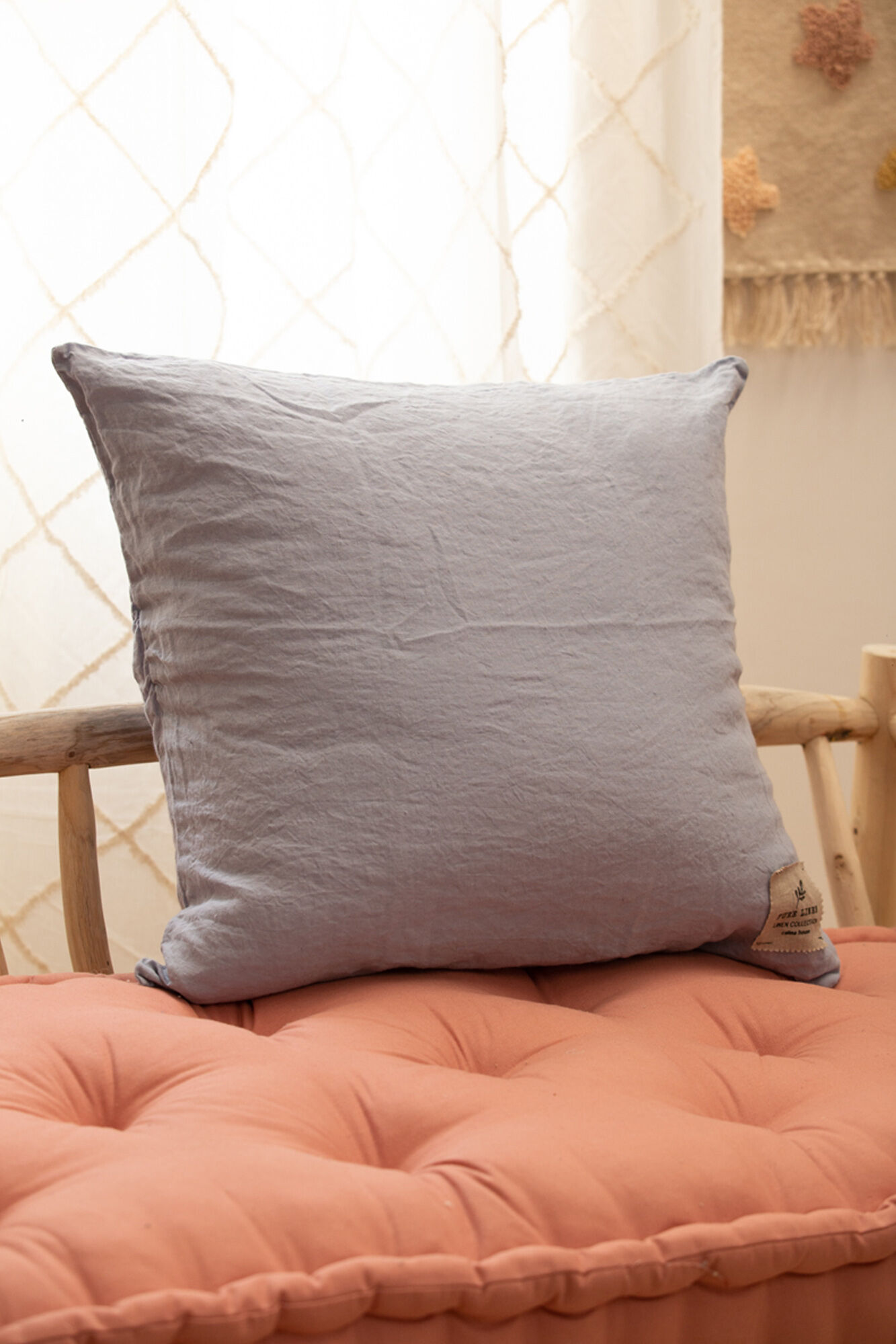 Calma House Funda de coj&iacute;n Lino Azul claro 60x60 cm.