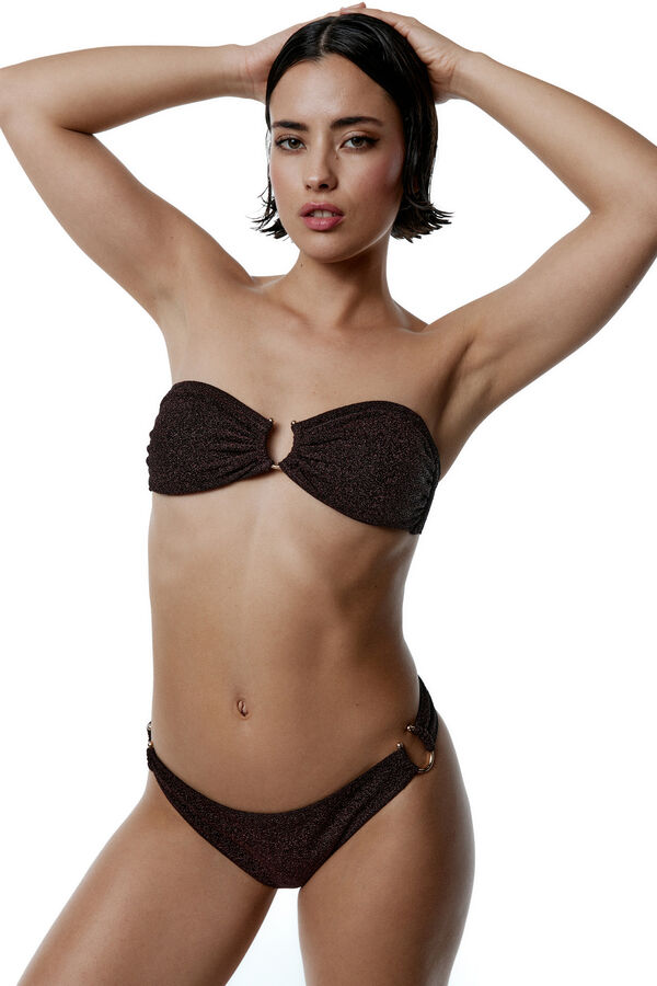 Black Limba Calcinha de biquíni brasileira marrom Nova castanho