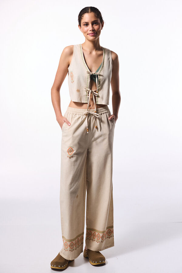 Penti Colete de beachwear estilo boho bege