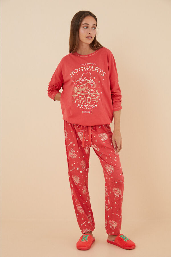 Women'secret Pijama 100% algod&oacute;n tren Harry Potter rosa