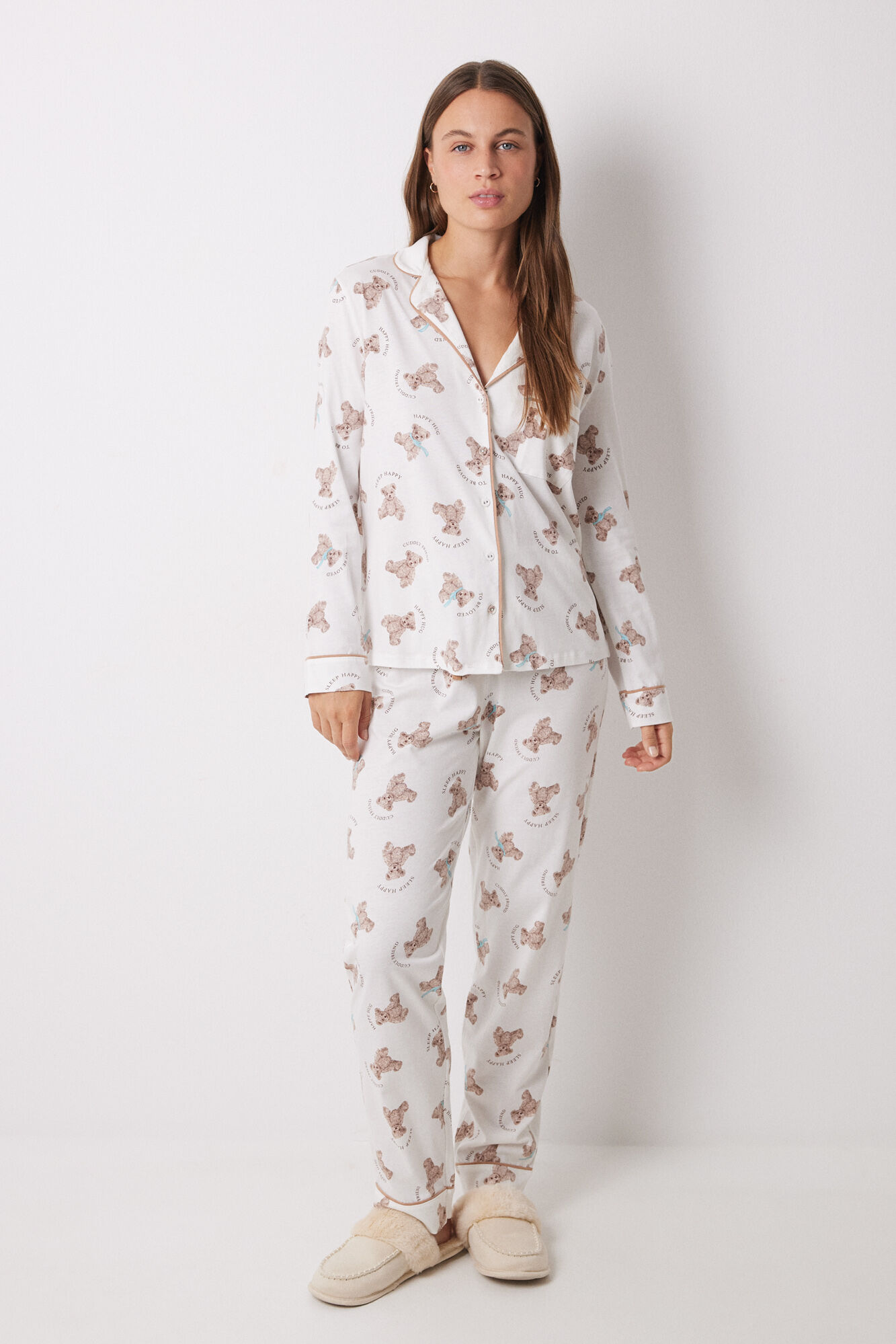 Women'secret Pijama camisa longa 100% algod&atilde;o ursinhos