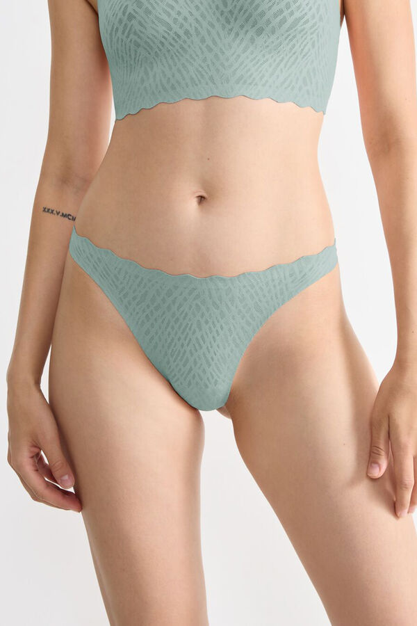 Sloggi Tanga sin costuras turquesa