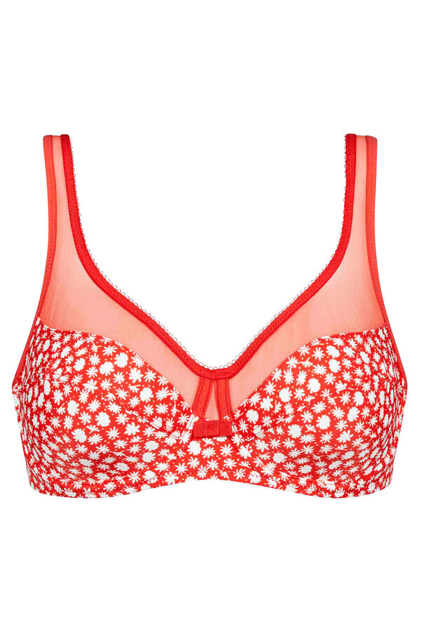 DIM Soutien com aro de grande capacidade Generous com tule estampado